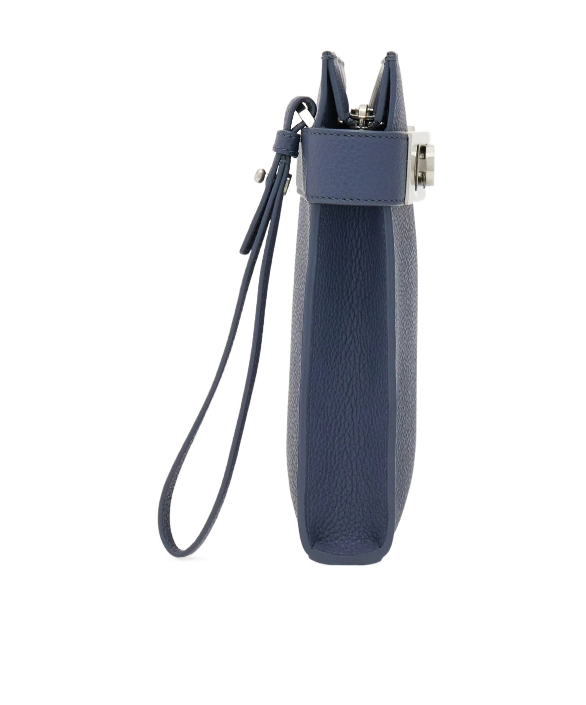Ferragamo Pouch With Gancini Buckles In Gray