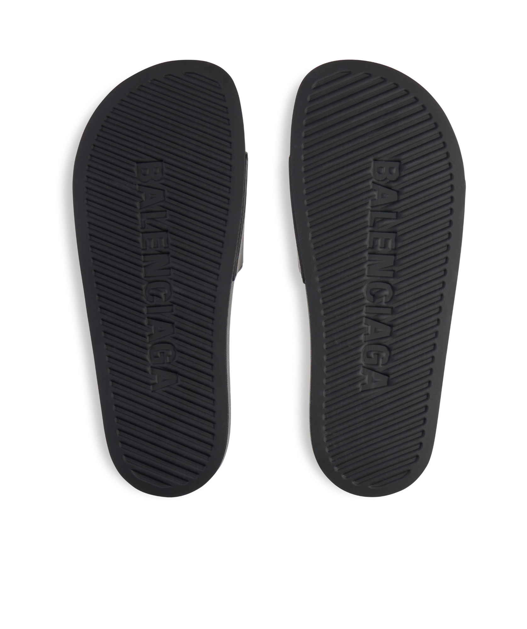 Shop Balenciaga Men's Pool Slide Sandal In Black/yellow