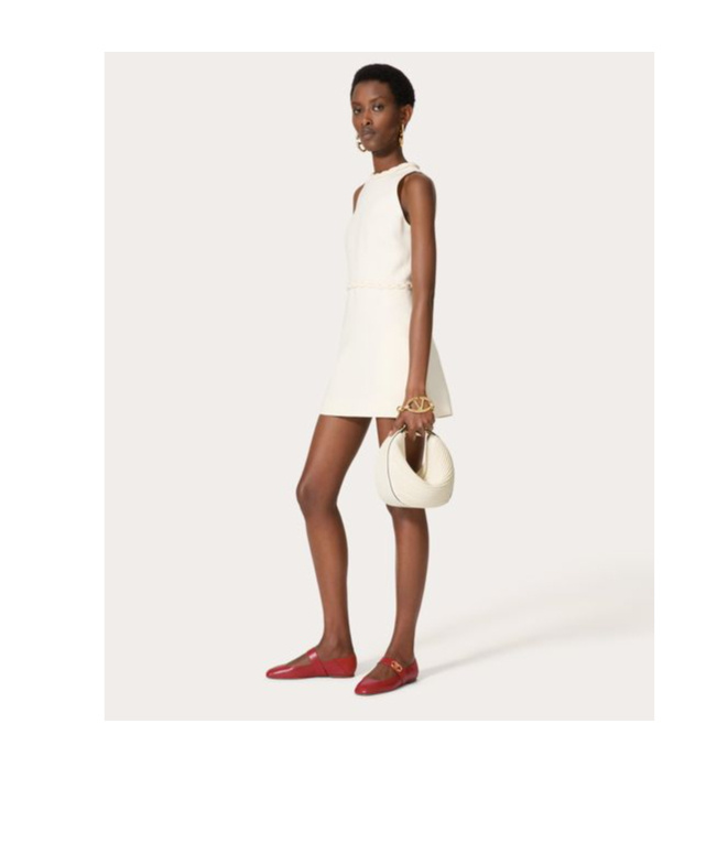 VALENTINO GARAVANI SMALL VLOGO MOON HOBO BAG IN NAPPA LEATHER WITH CHAIN 