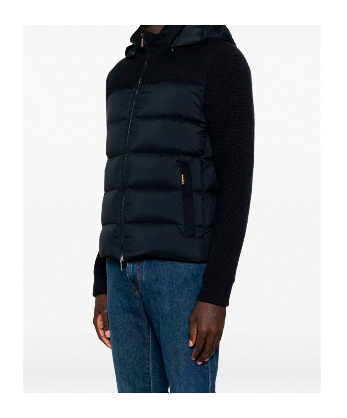 Moorer Zipped Padded Jacket In Black