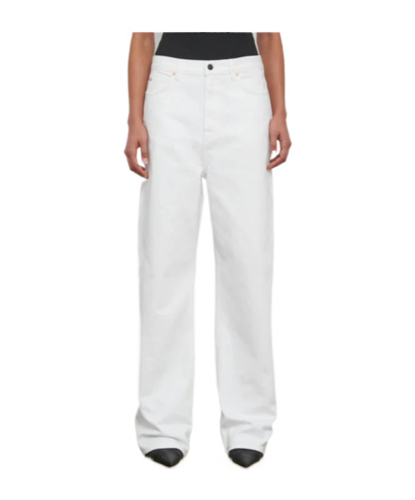 Wardrobe.nyc Low Rise Jeans In White