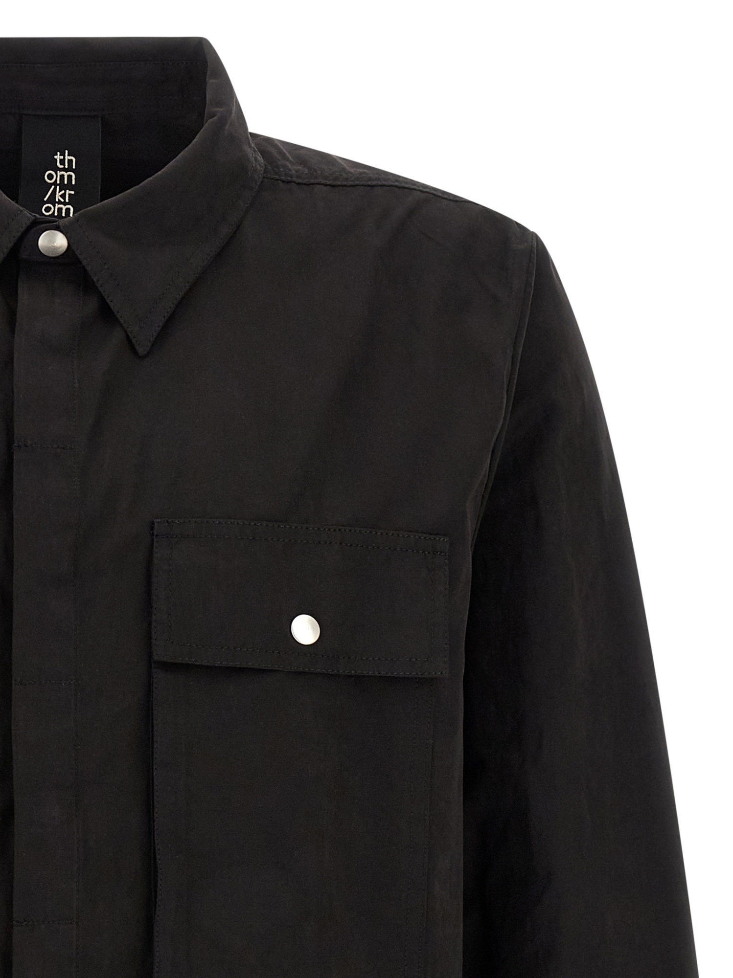 Thom Krom Snap-button Pocket Shirt In Black