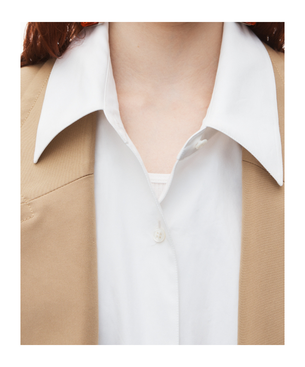 Alexander Wang Prestyled Oversized Boxy Blazer W/ Poplin Dickie In Nude