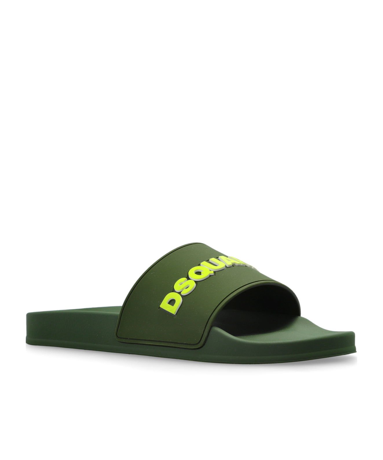 Dsquared2 Logo Slippers In Green