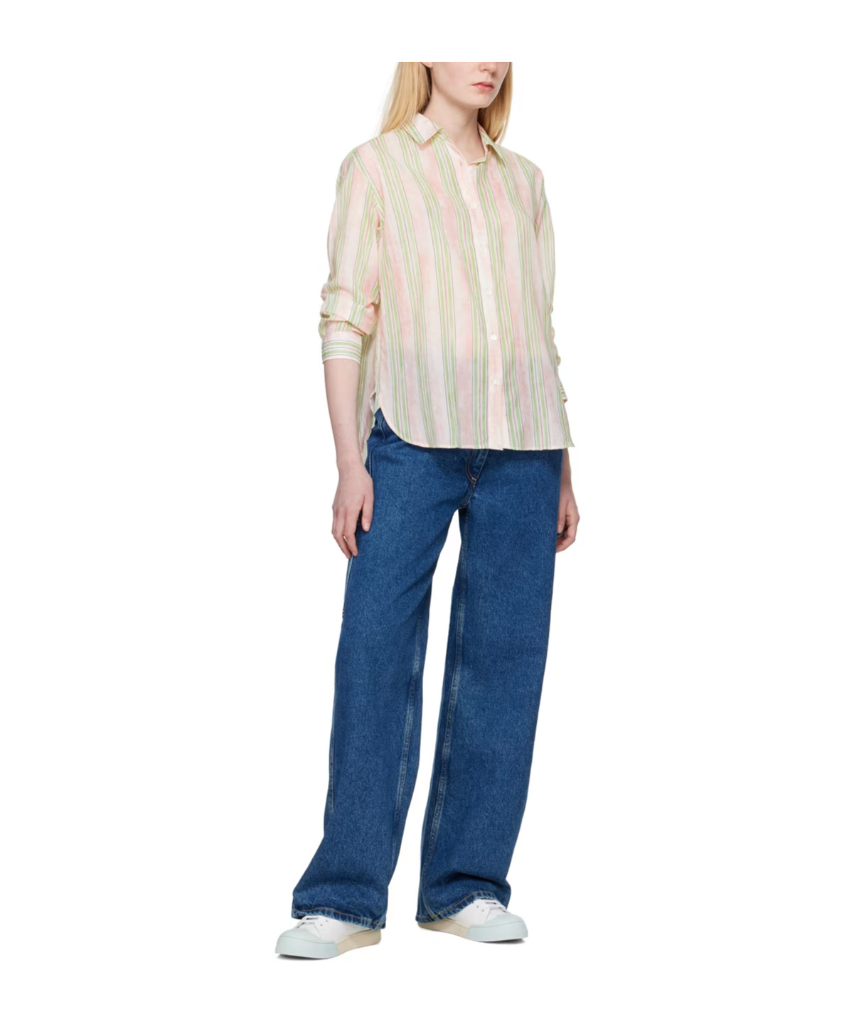 MAISON KITSUNÉ MAISON KITSUNÉ CLASSIC STRIPED BUTTONED SHIRT