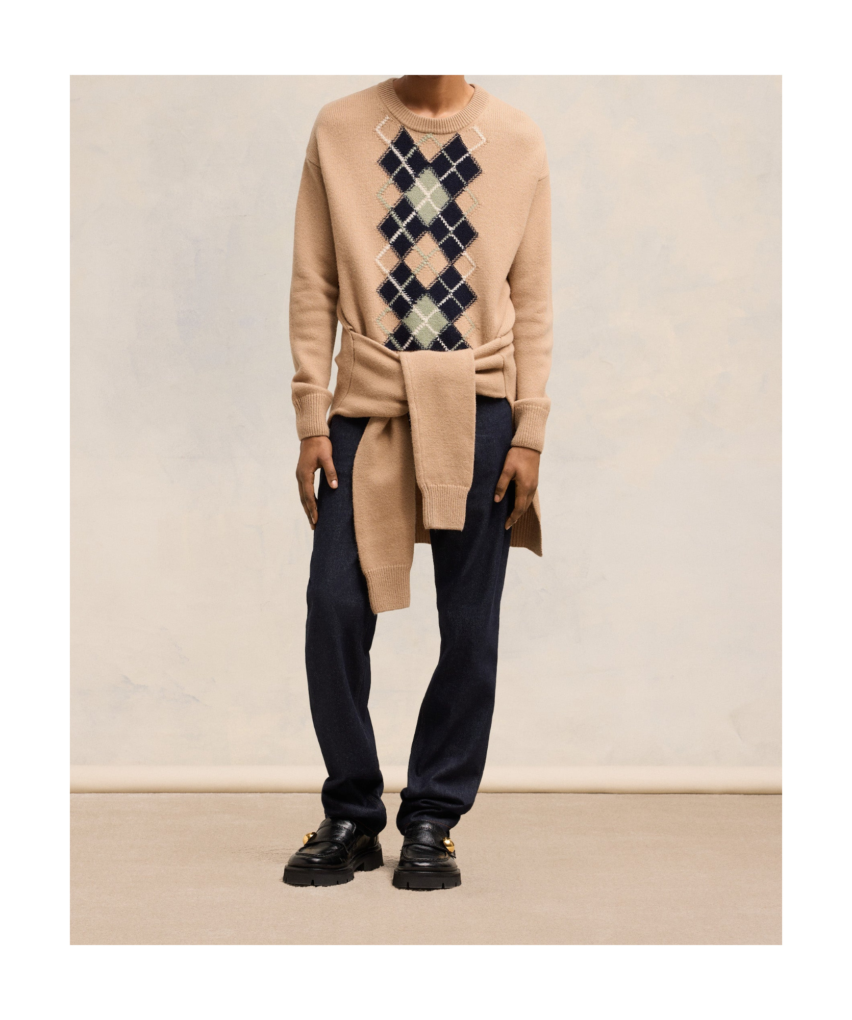 Shop Ami Alexandre Mattiussi Long-sleeved Wool Sweater In Nude