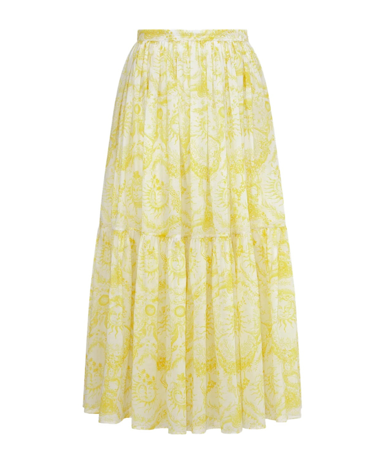 Dior Iviera Pleated Detail Skirt In Yellow