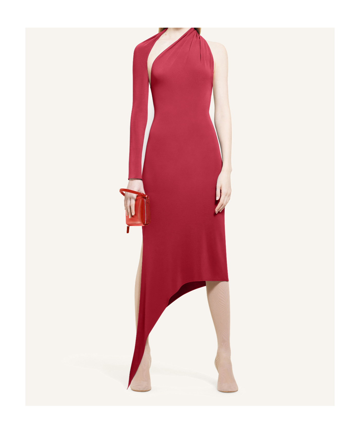 Shop Courrèges Slash Crepe Maxi Dress In Red