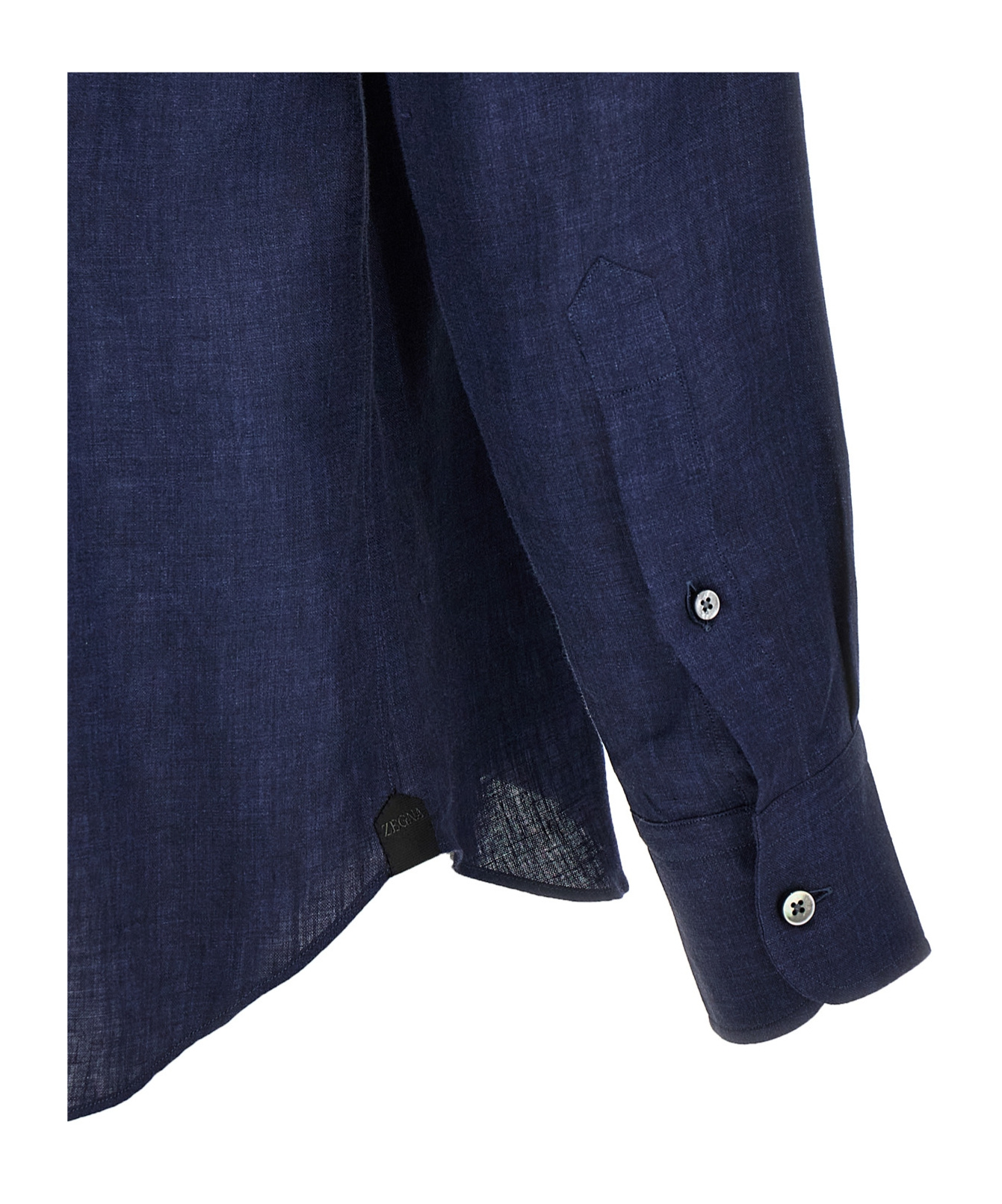Shop Zegna Buttoned Long-sleeved Shirt In Blue