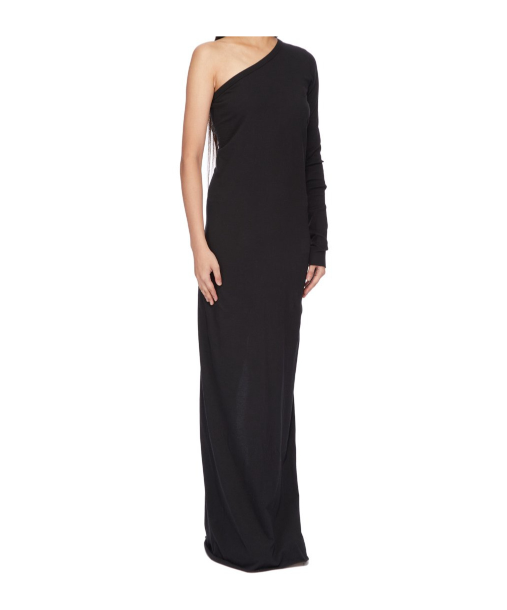 Rick Owens Drkshdw Ziggy One Shoulder Maxi Dress In Black