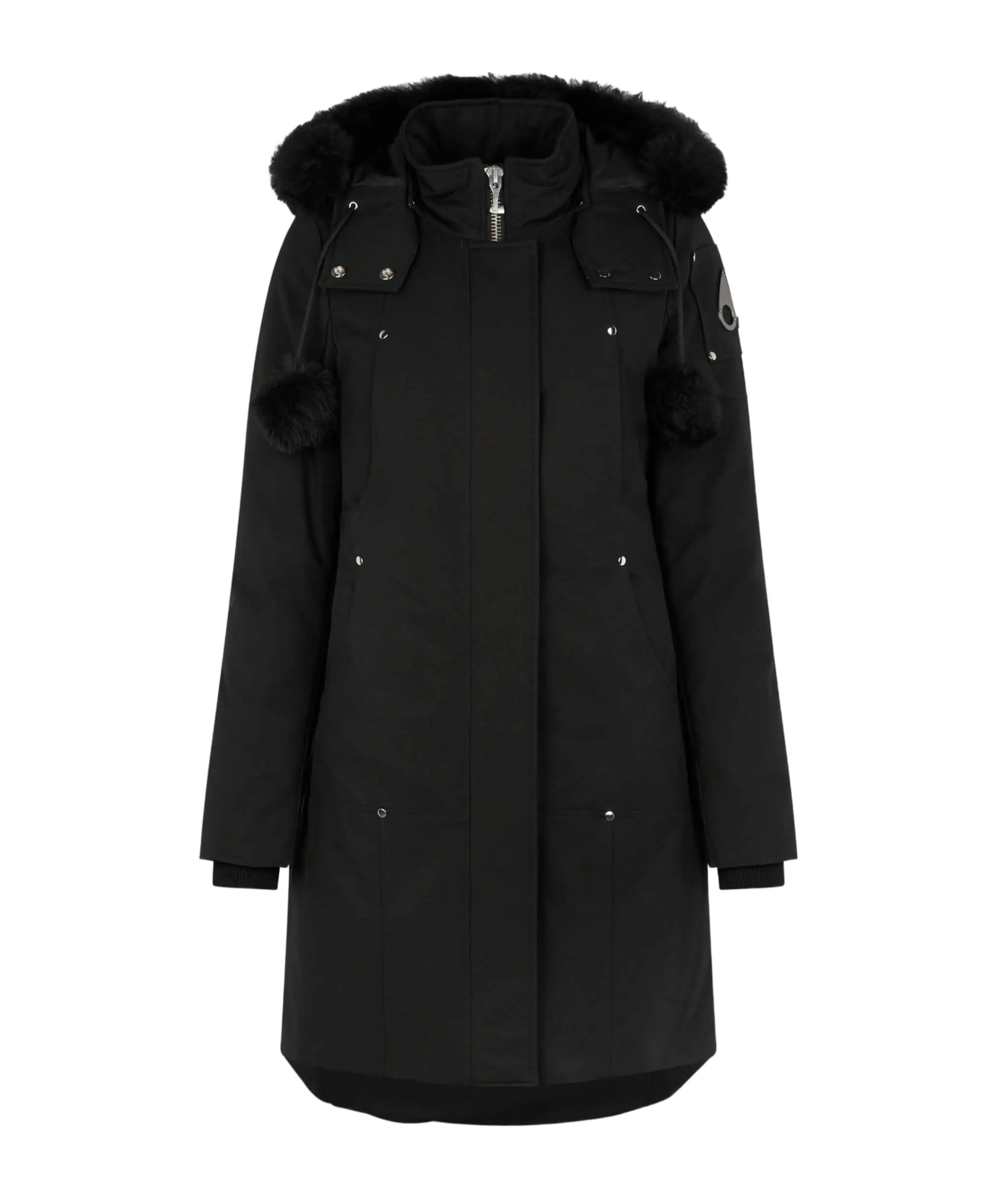 Moose Knuckles Stirling Parka Jacket In Black