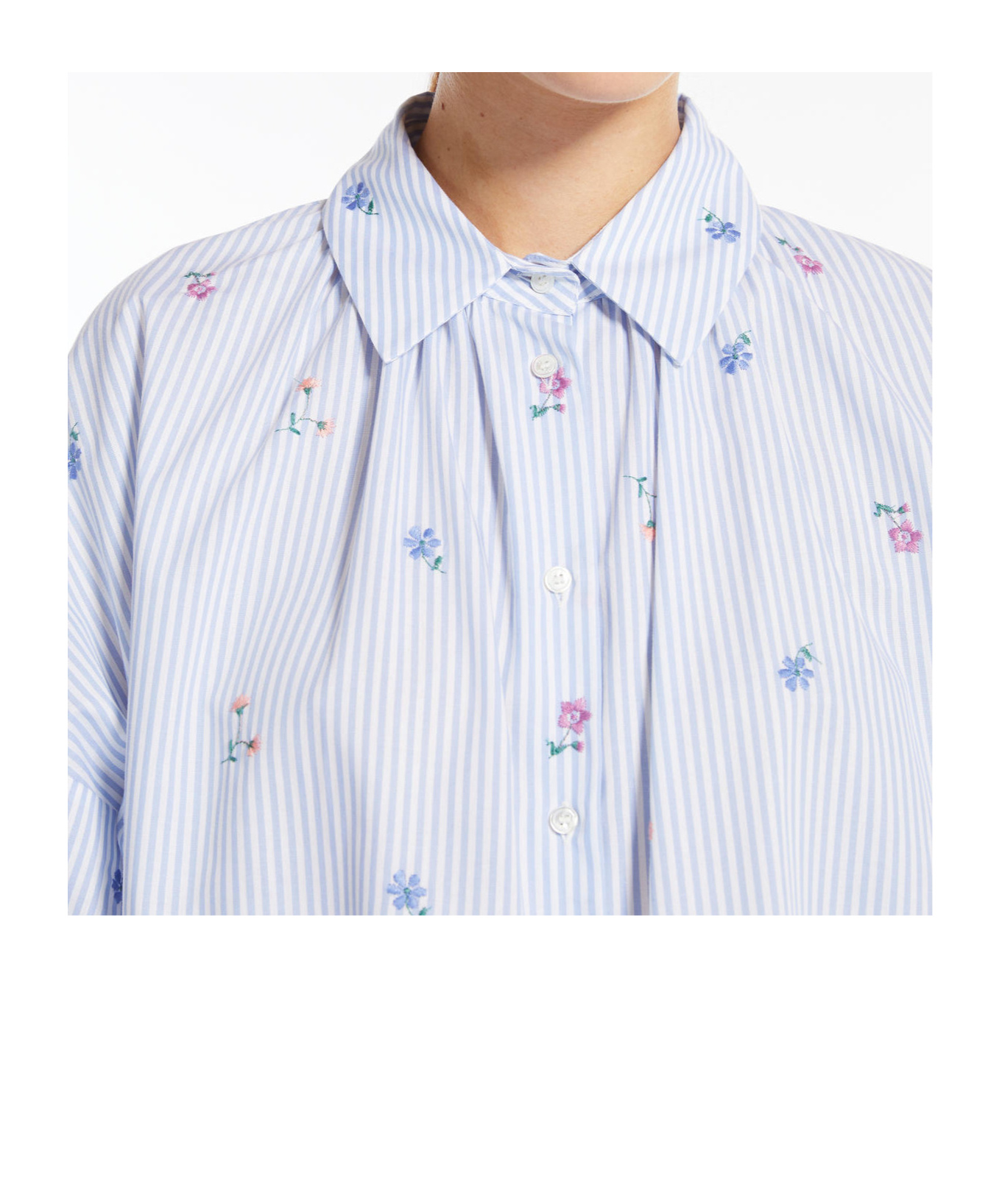 Weekend Max Mara Gilly Embroidered Poplin Shirt In White