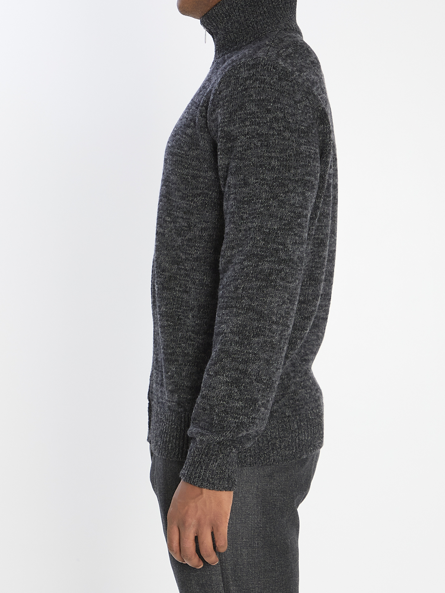 Barena Venezia High Collar Wool Knit Sweater In Black