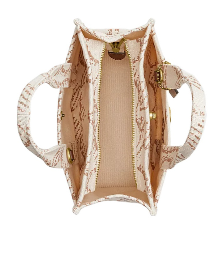 Coach Cargo Tote Bag 26 With Signature Canvas In Nude