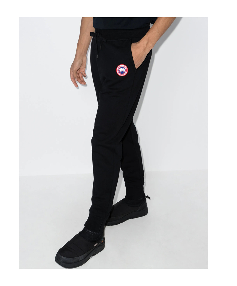 Canada Goose Men Black Cotton Logo Patch To The Front Elasticated Ankles Elasticated Drawstring Wais