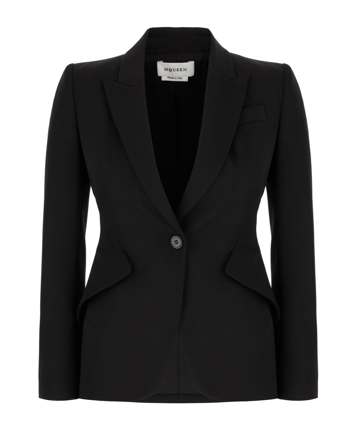 Alexander Mcqueen Upside-down Lapel Jacket In Black