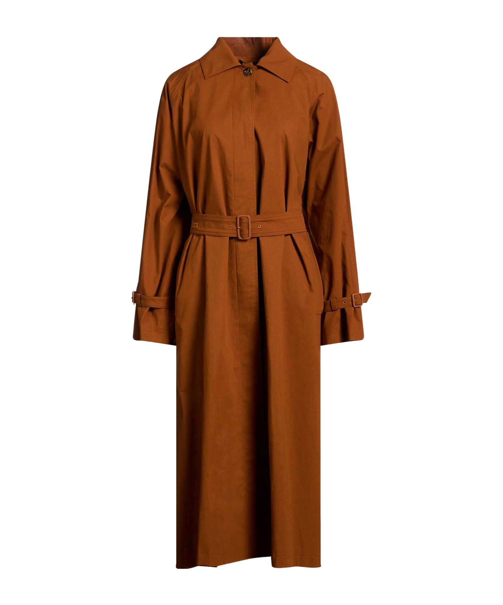 Max Mara Minimalist Solid-color Long Coat In Brown