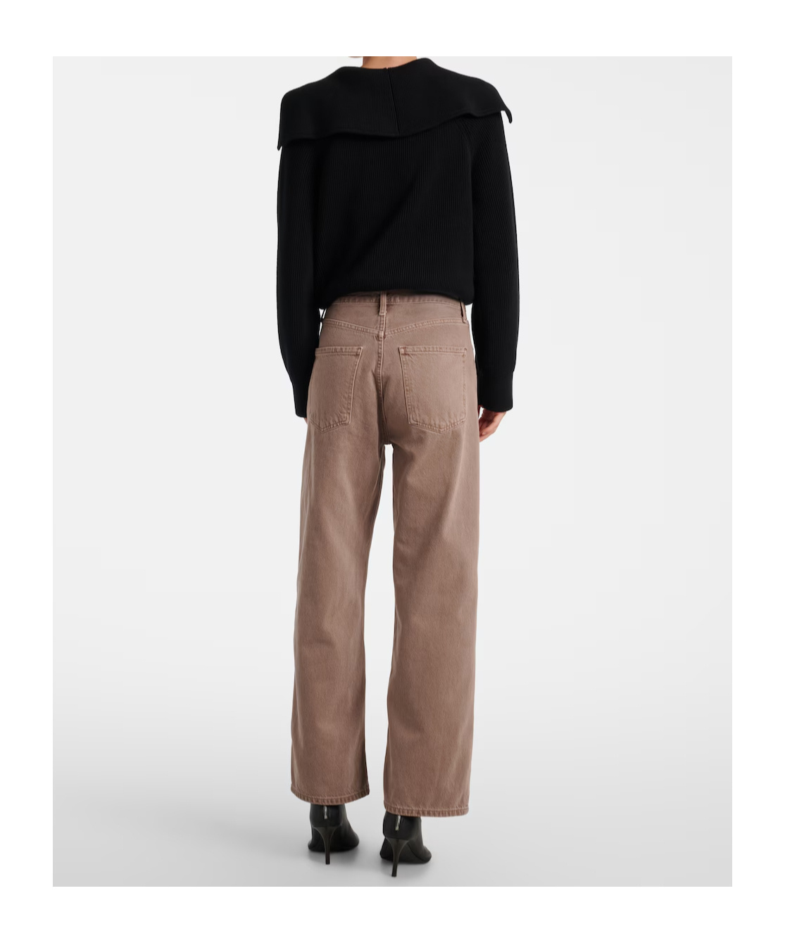 Agolde High-waisted Wide-leg Jeans In Brown