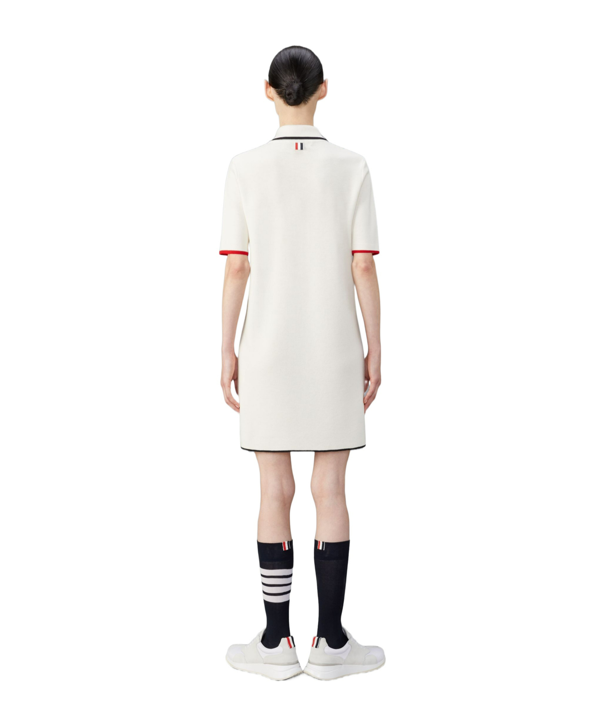 THOM BROWNE RWB-STRIPE VIRGIN WOOL DRESS
