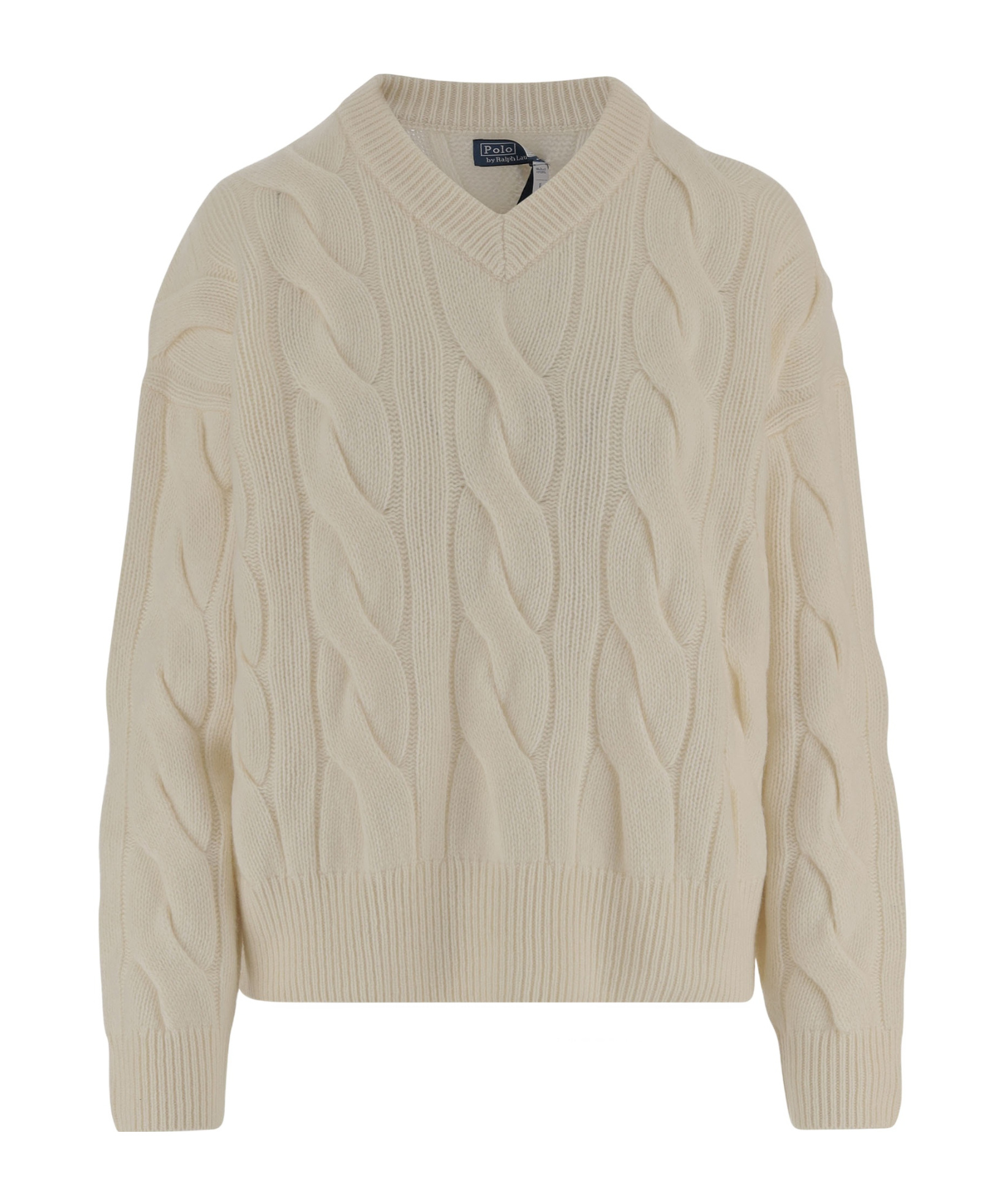 Polo Ralph Lauren Cable-knit V-neck Sweater In Neutral