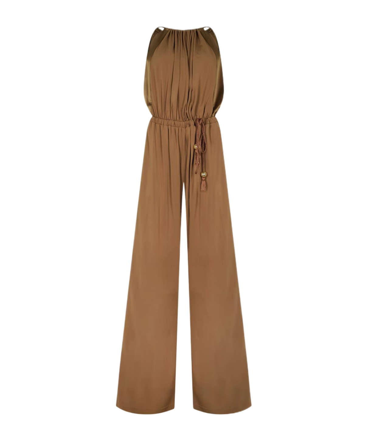 Max Mara Ubi Pleated Jumpsuit In Brown