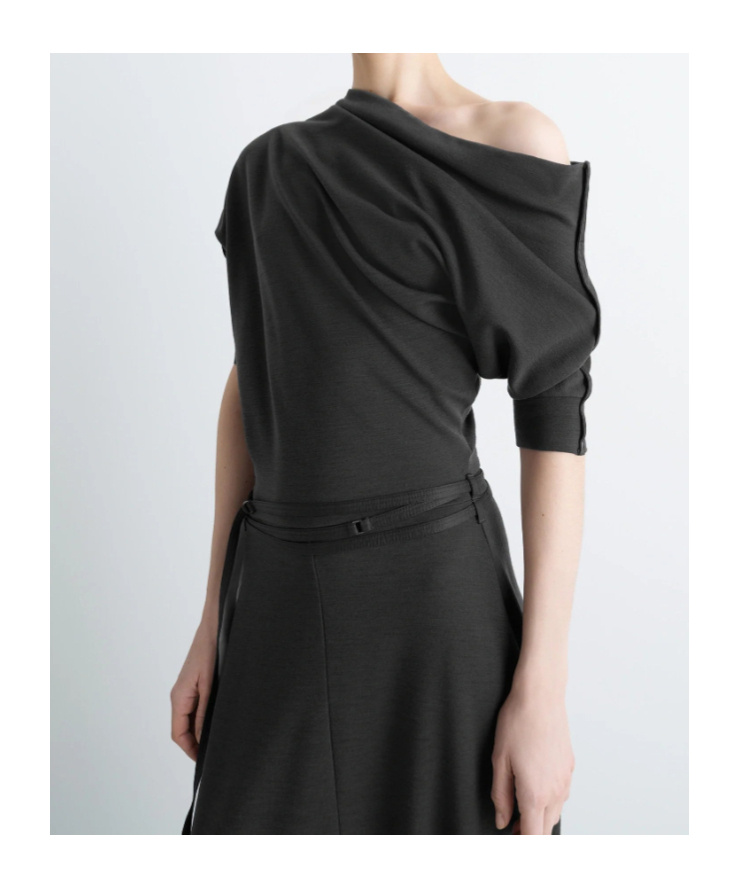 Lemaire Twisted Hem Dress In Black