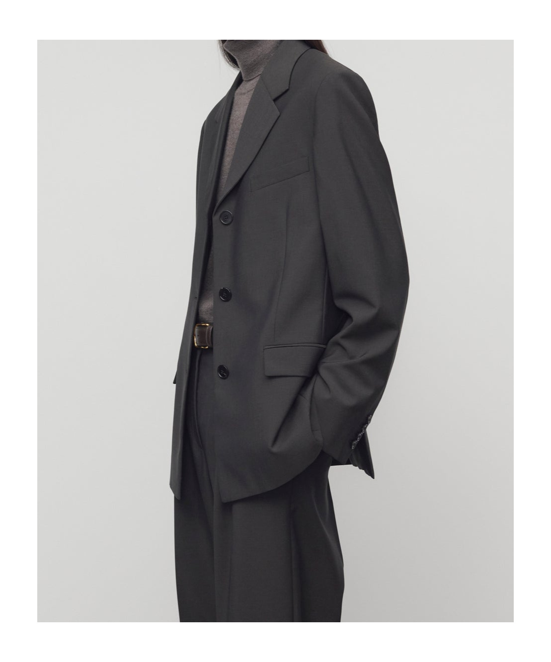 The Row Single-breasted Wool Jacket In Black