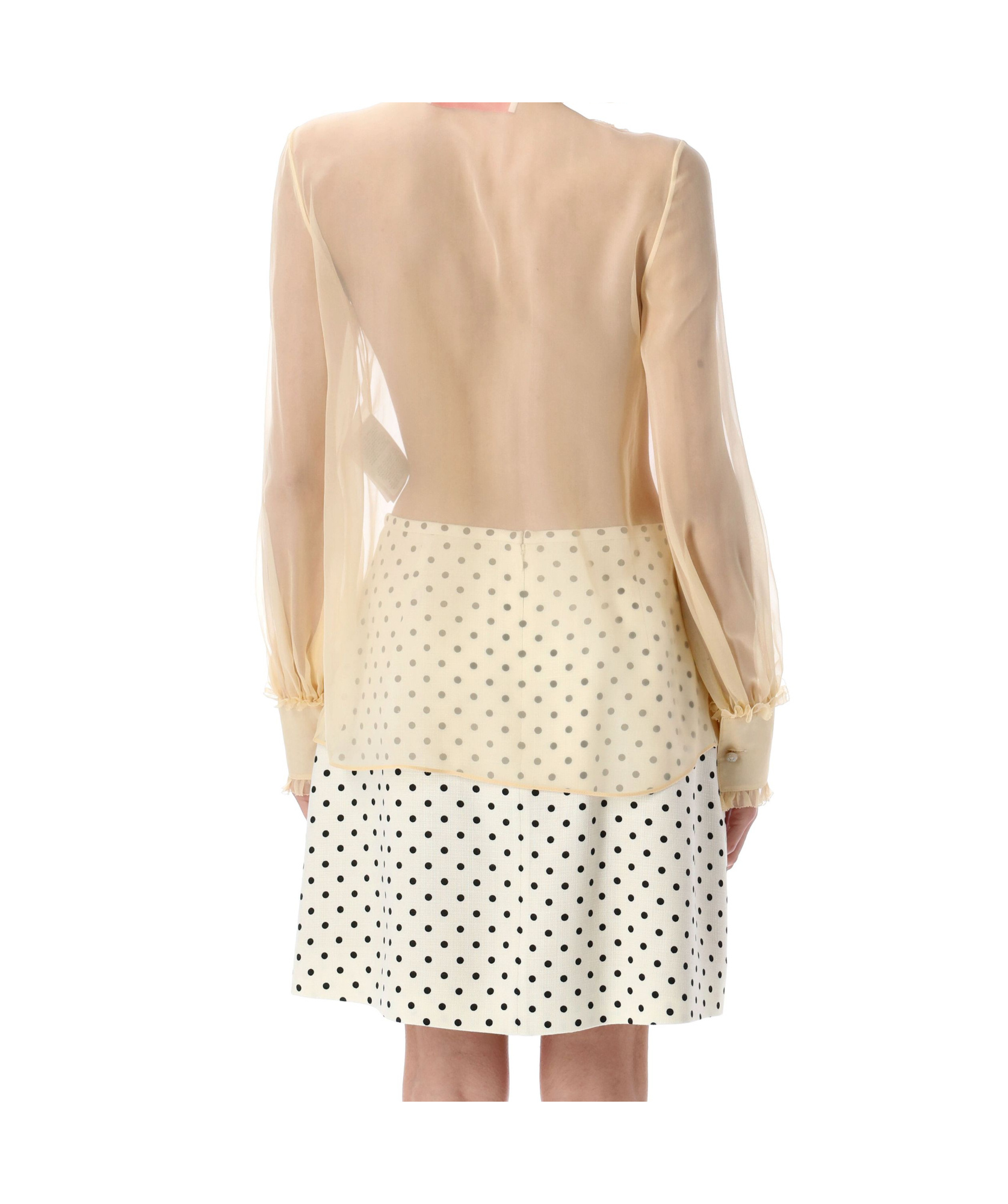 Valentino Garavani Chiffon Blouse With Mock Neck In Nude