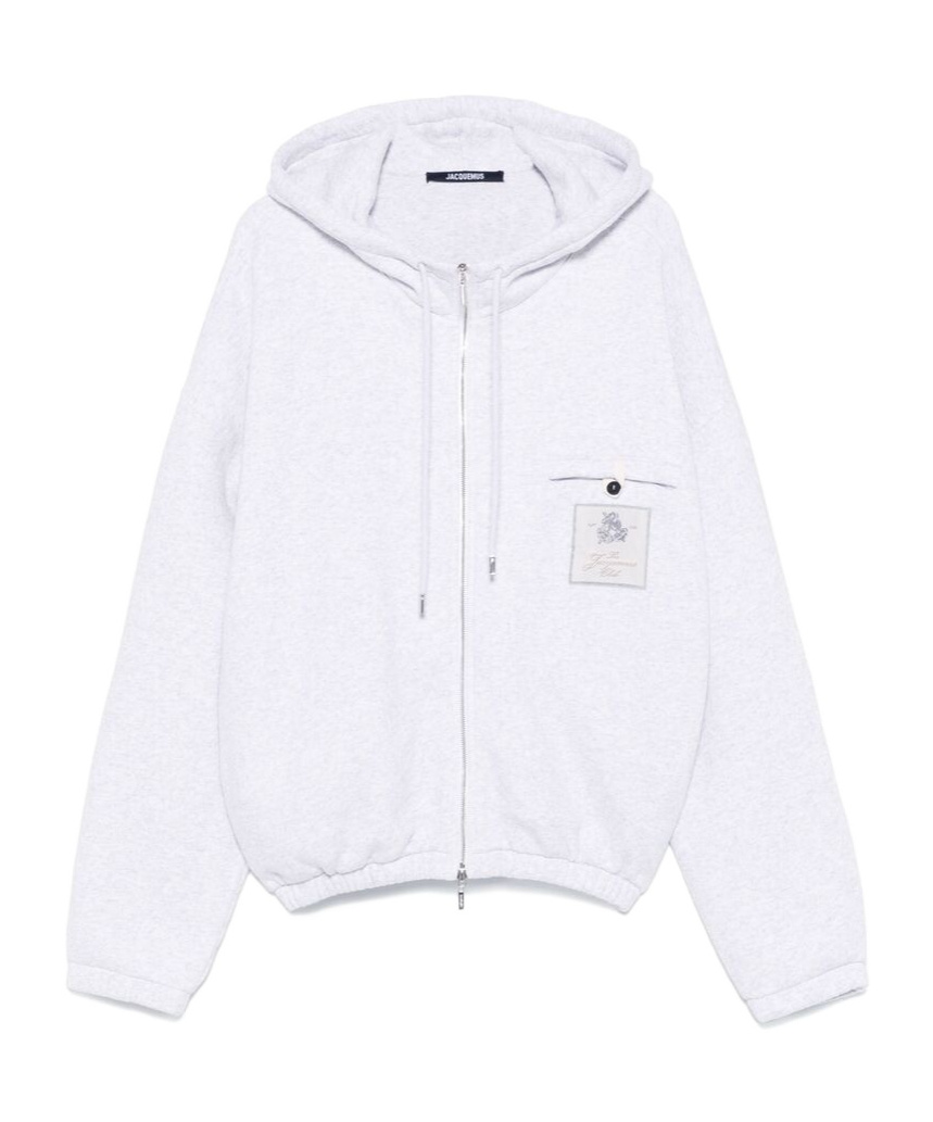 Jacquemus Le Hoodie Torneo Club Logo Patch Cotton Hoodie In White