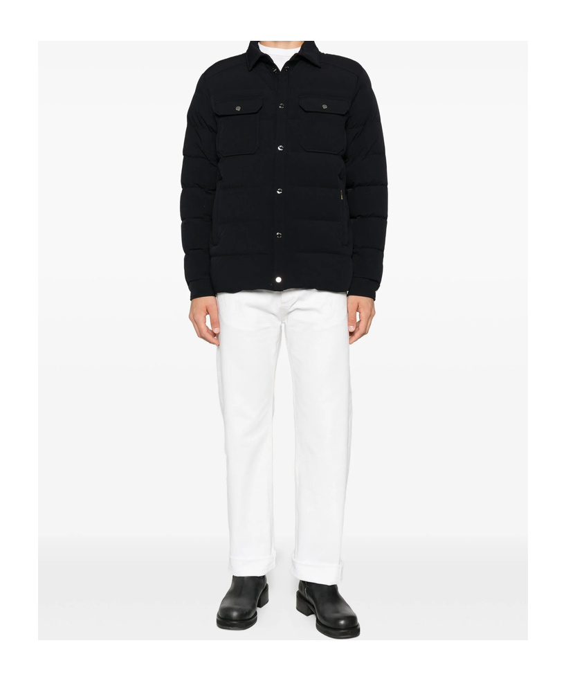 Moorer Padded Down Jacket Featuring Multiple Pockets In Black