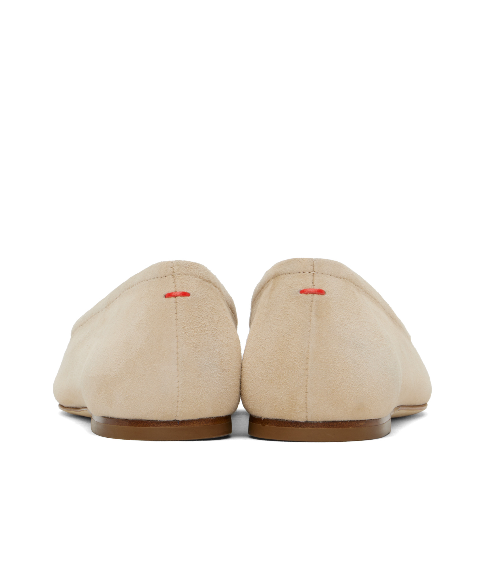 Aeyde Beige Delfina Suede Ballerina Flats In Nude