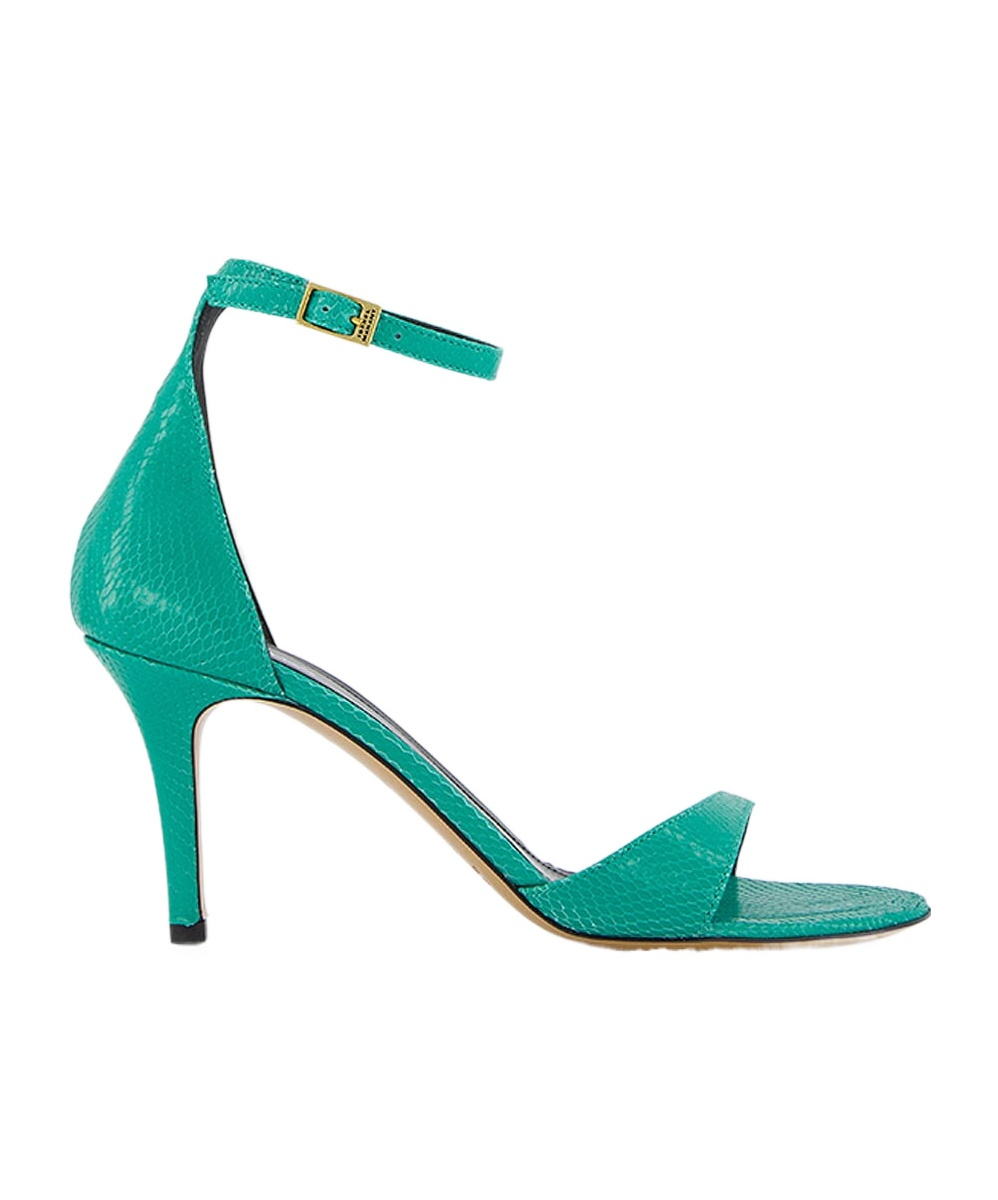 Isabel Marant Round Head High-heeled Sandals In Green