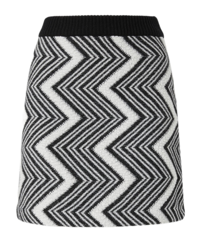 Missoni Zigzag Wool Mini Skirt In Black