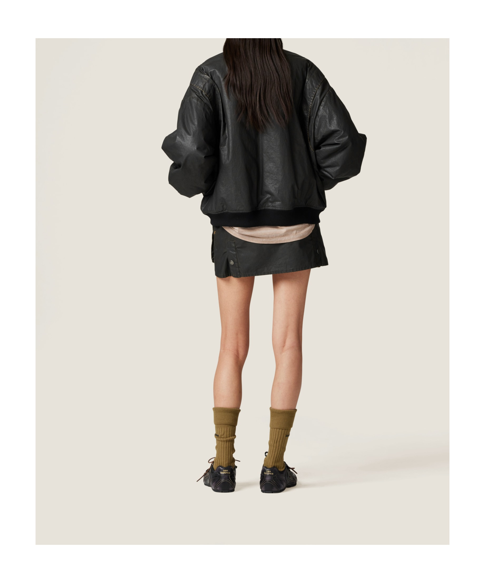Miu Miu Coated Cotton Poplin Bomber Jacket In Black