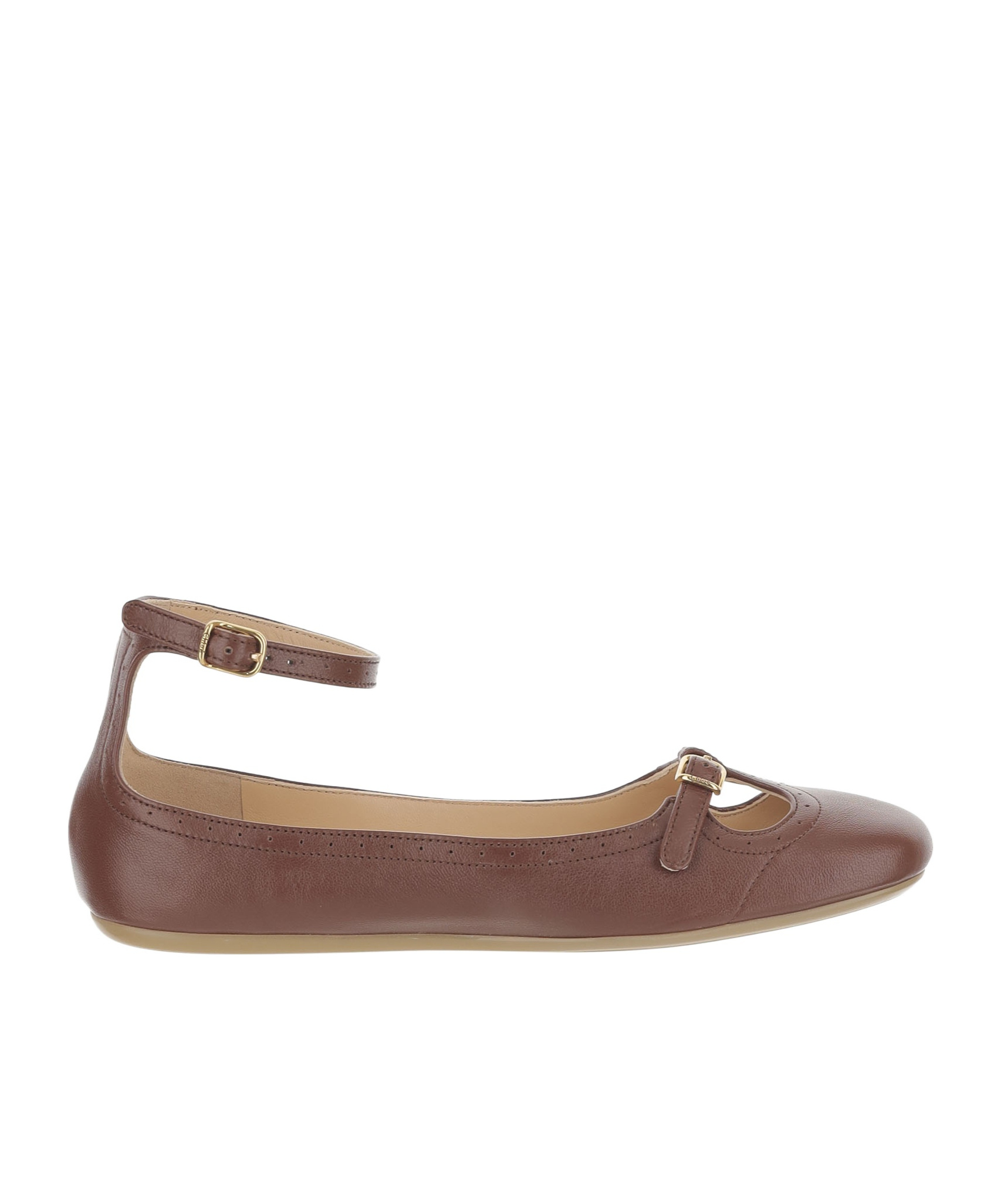 Chloé Misty Laser-cut Leather Ballet Flats In Brown