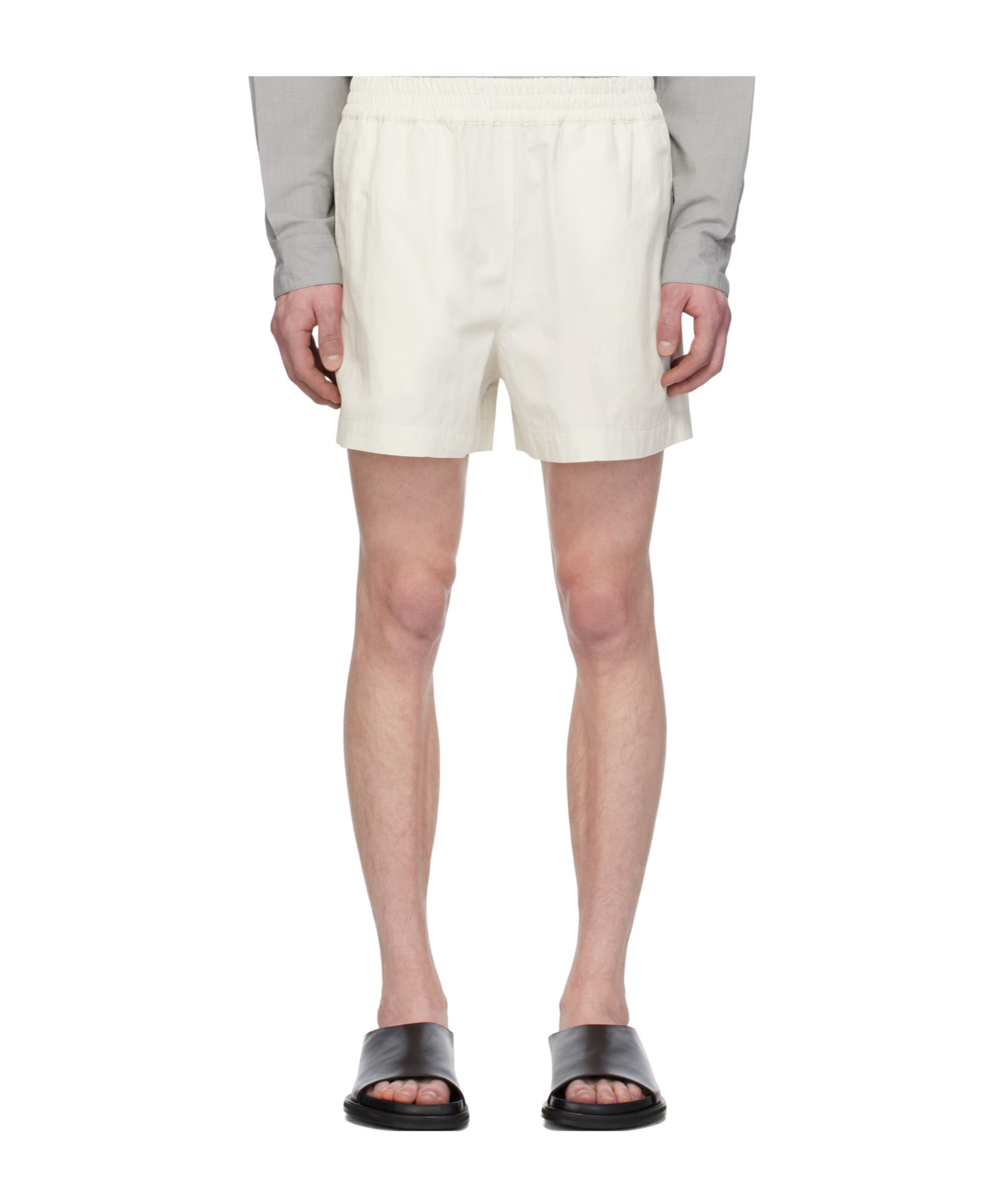 Studio Nicholson Off-white Elio Shorts In Green
