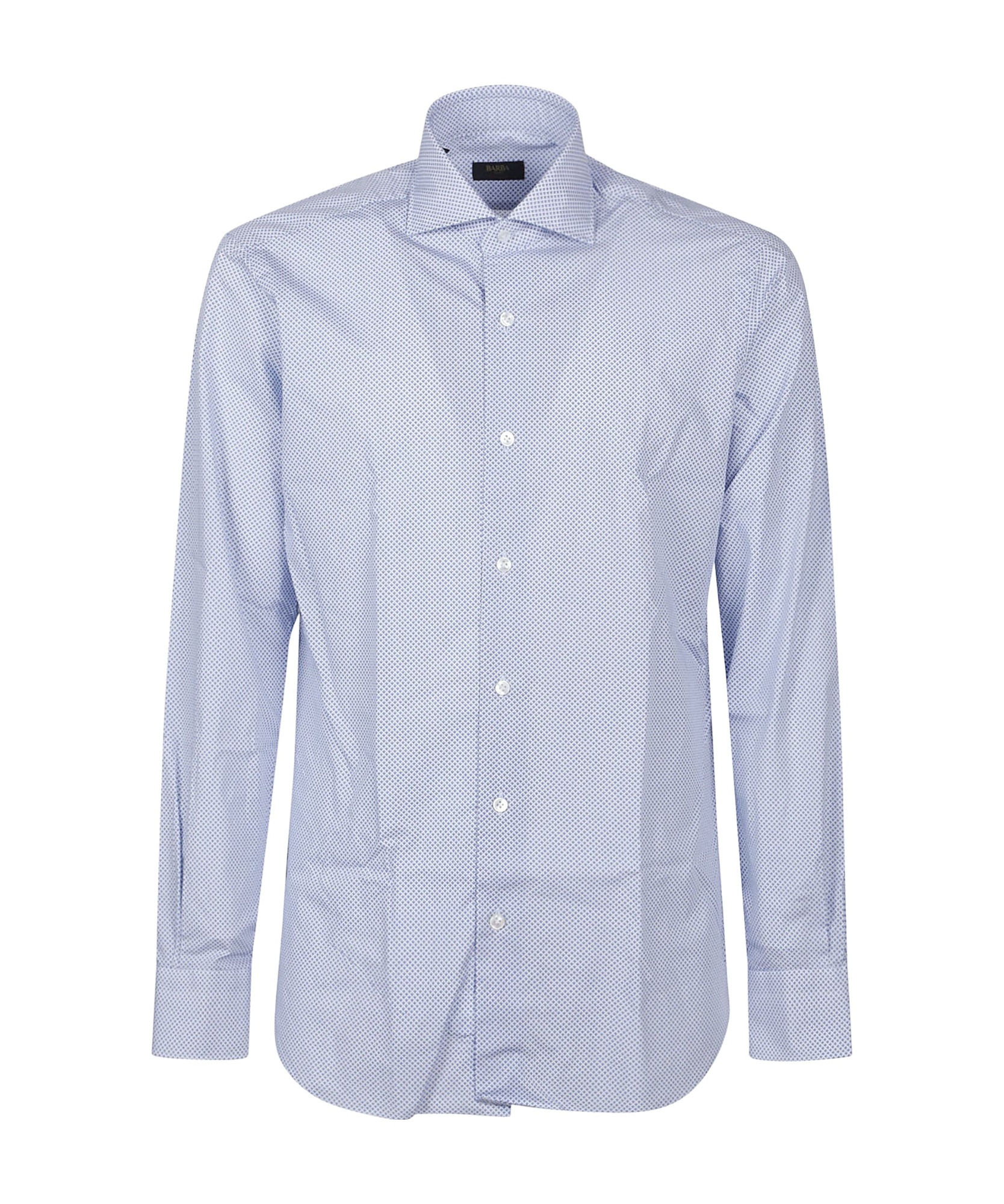 Barba Napoli Long Sleeve Neck Shirt In White