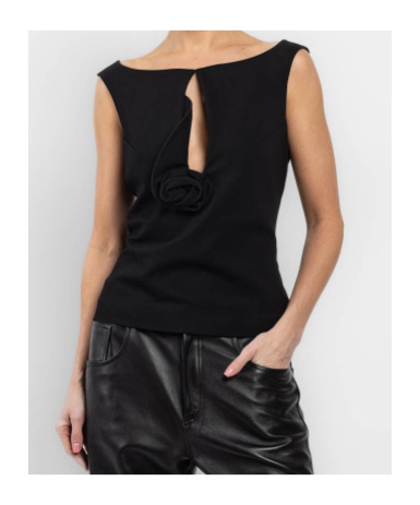 Magda Butrym Top With Flower Detail In Black