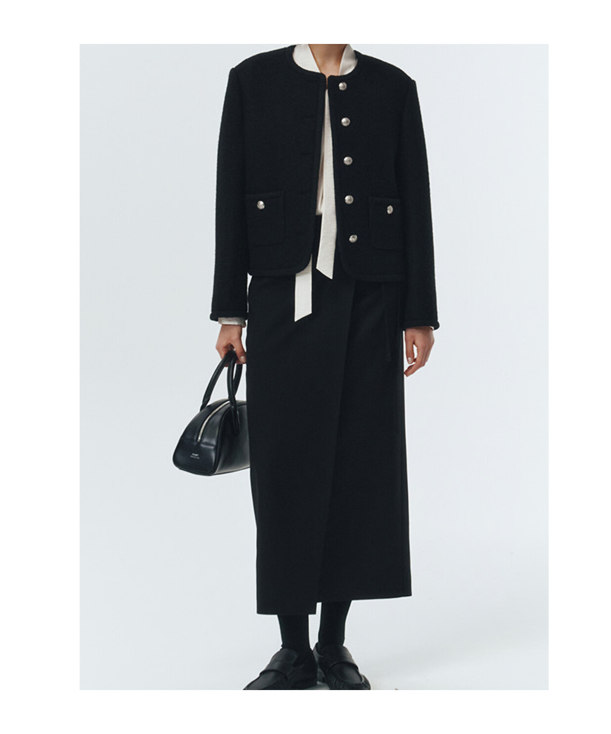 Dunst Tailored Tweed Jacket In Black