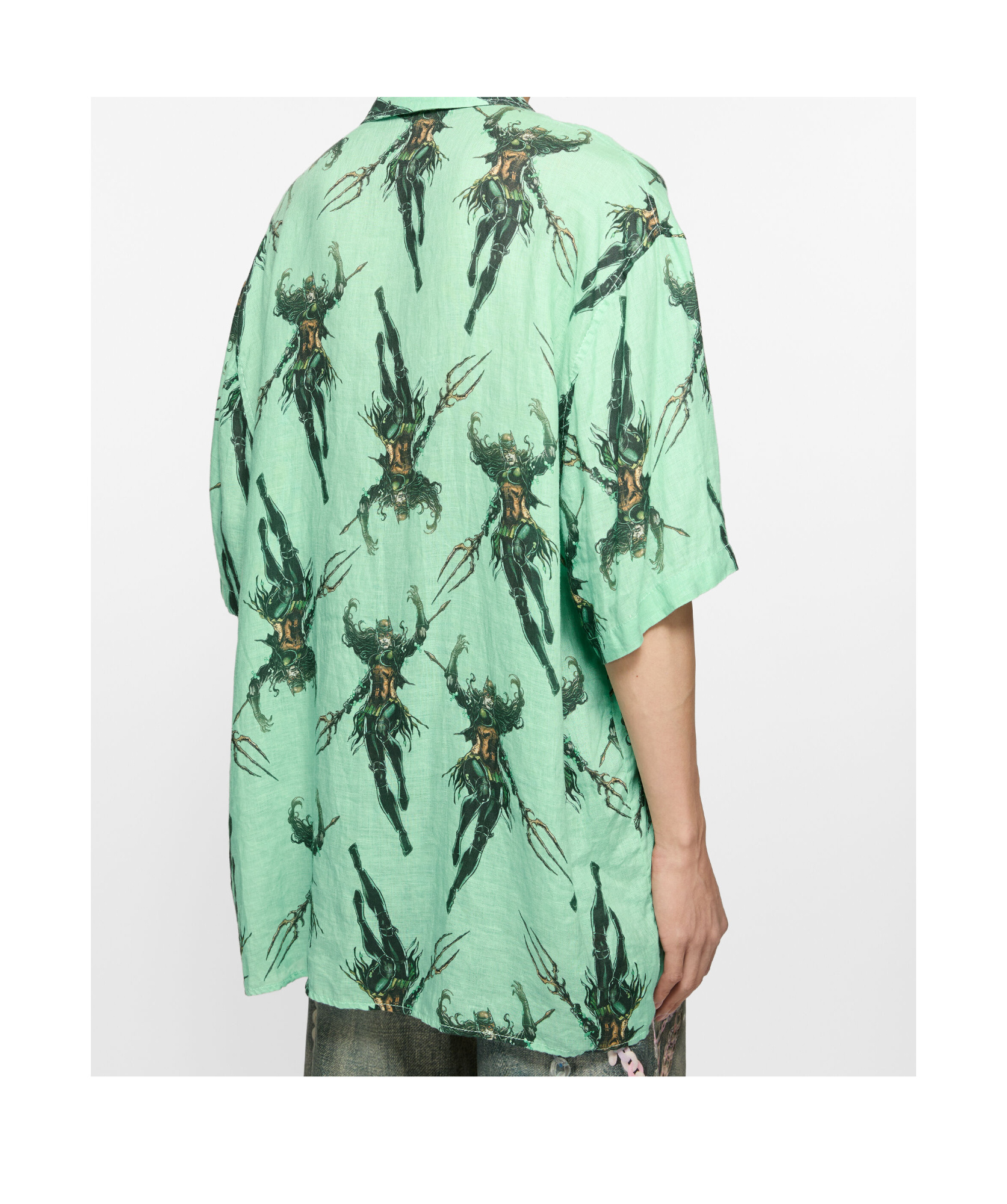 Acne Studios Printed Button-down Shirt In Green
