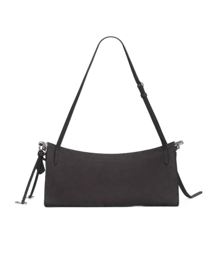 Alaïa Anthracite Gray Nubuck Medium Le Click East West Bag In Gray
