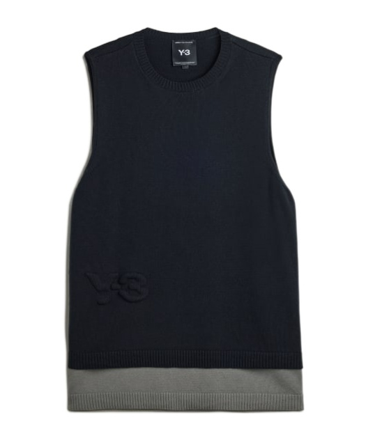 Y-3 Embossed-logo Knitted Vest In Black