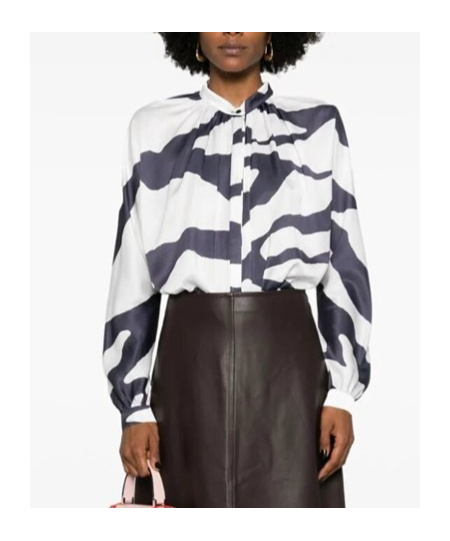 Lanvin Graphic-print Blouse In White