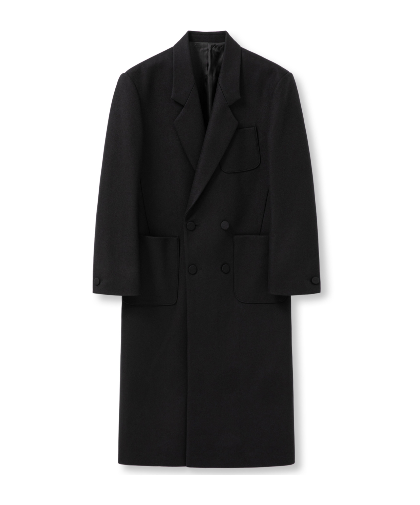 Wooyoungmi Double-breasted Wool Cashmere Coat In Black