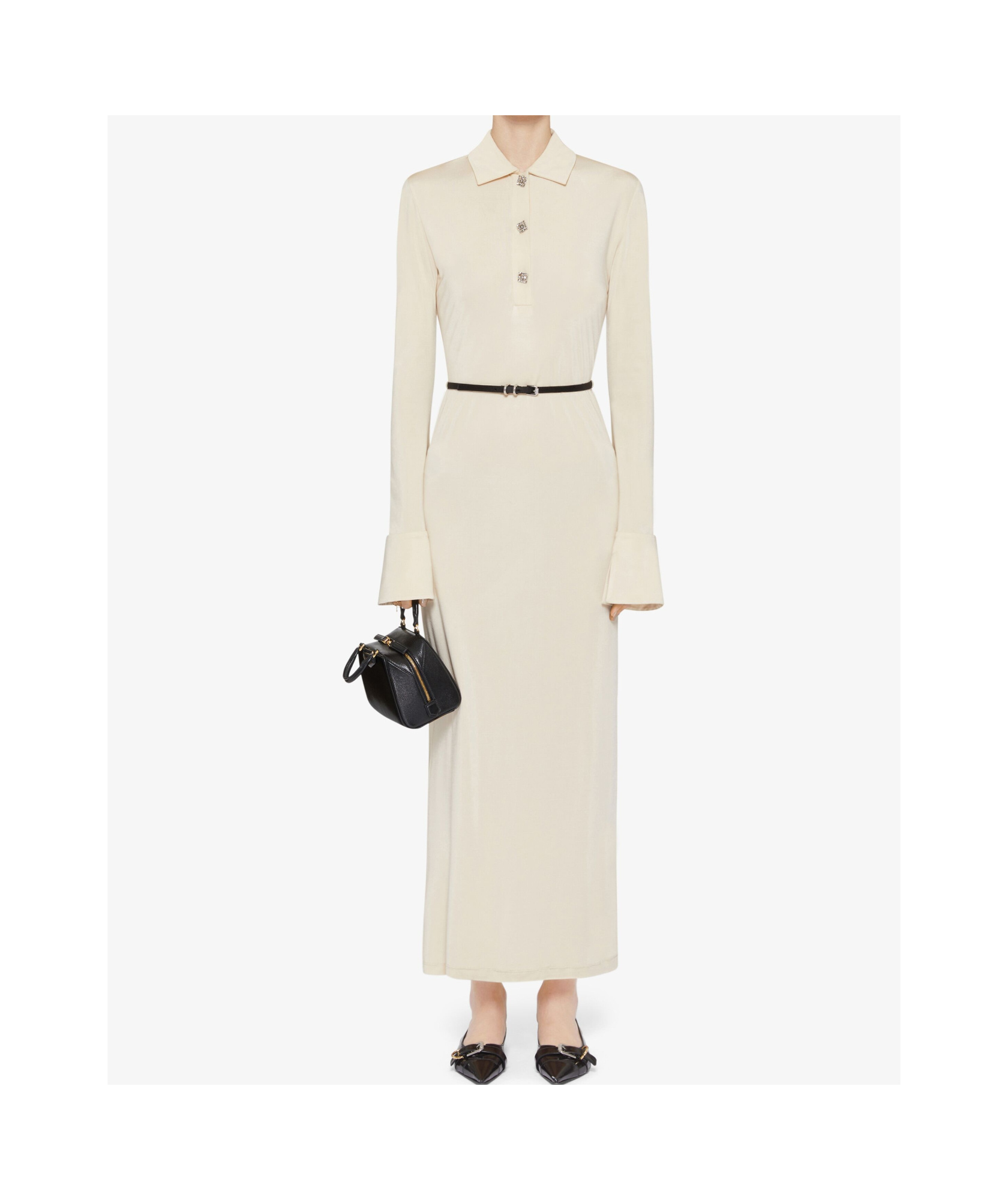 Givenchy Woman Maxi Dress Beige Size 4 Viscose In White