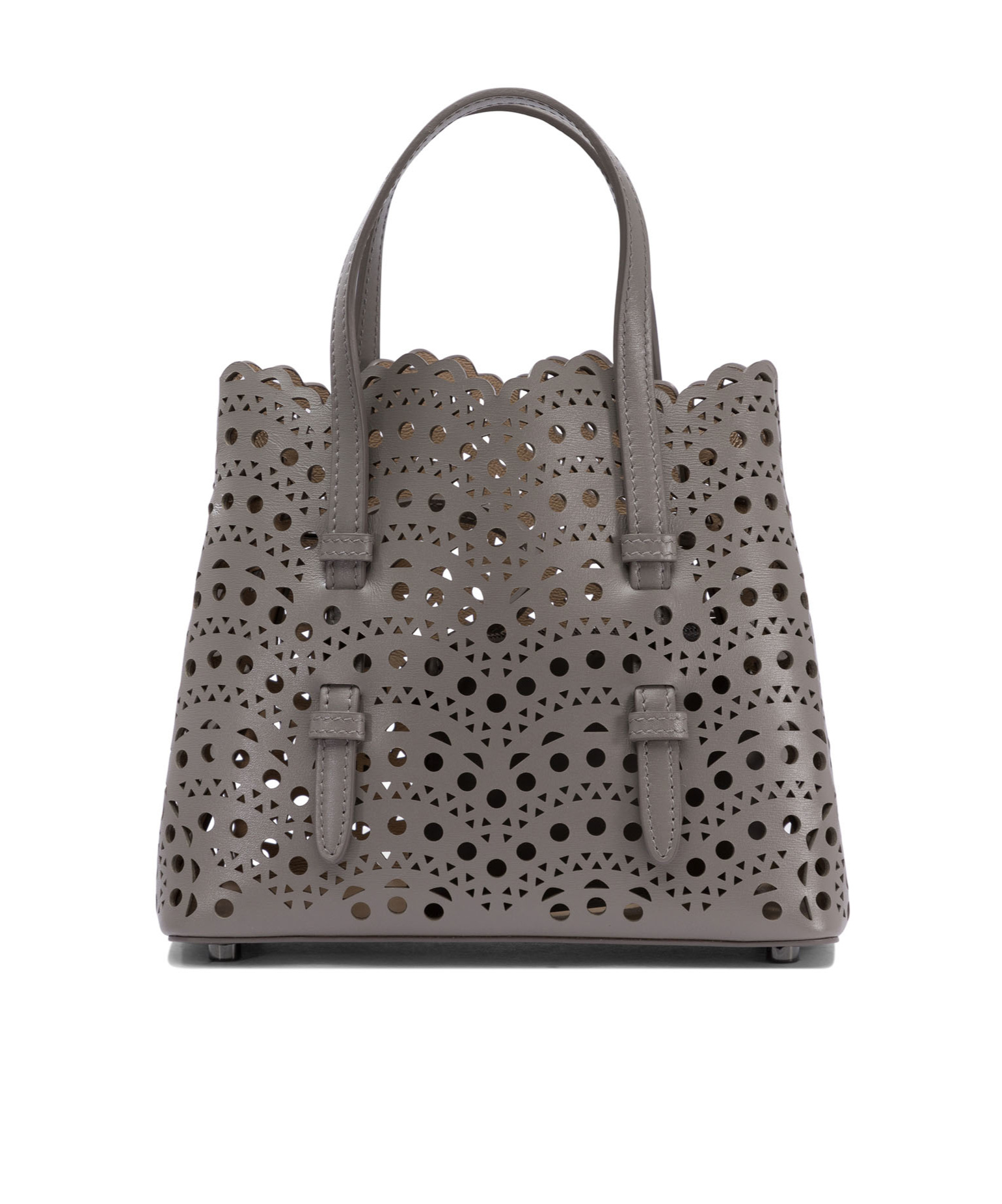 Alaïa Mina 20 Viennese Wave Small Handbag In Gray