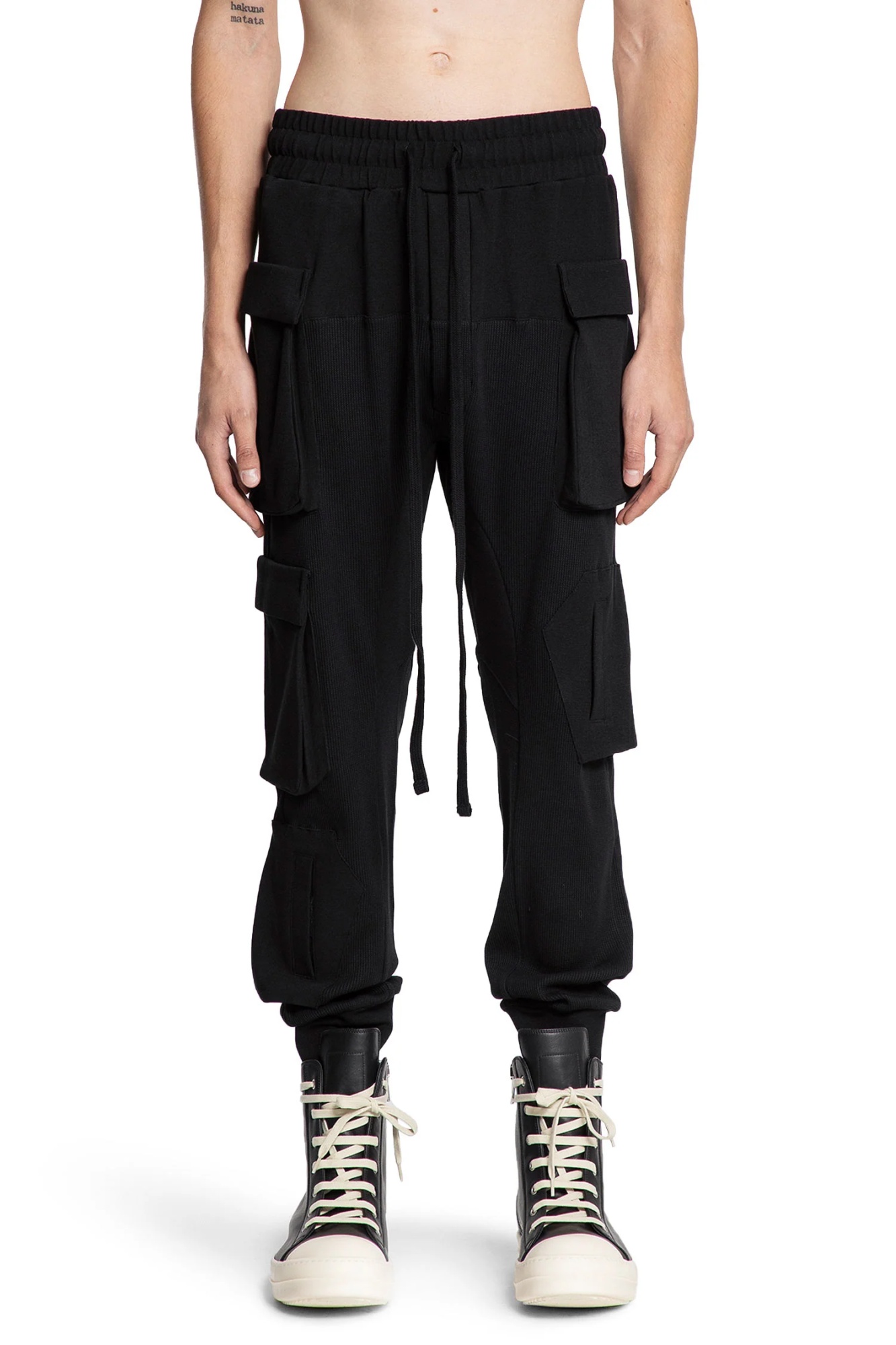 Thom Krom Cotton Jersey Hoodie With Hand Gaiters In Black