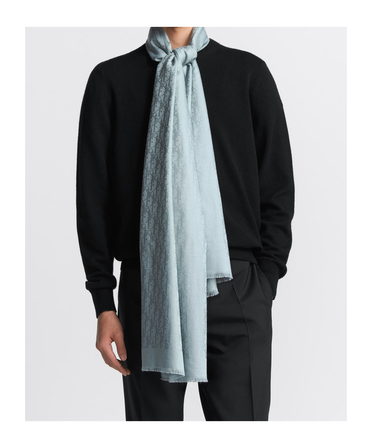 Dior Oblique Wool Scarf In Green