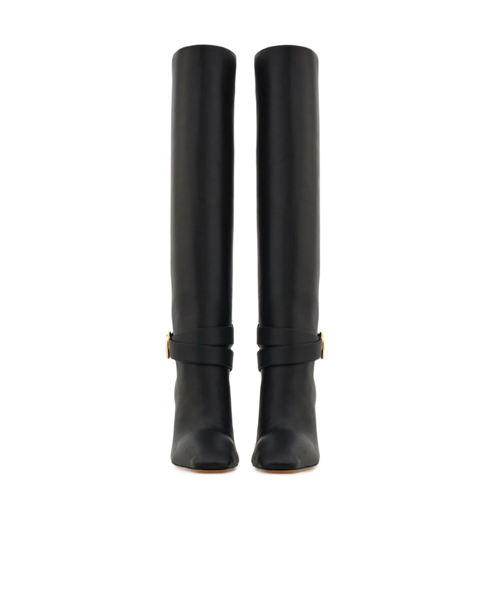 Ferragamo Knee High Boot With Wedge Heel In Multi