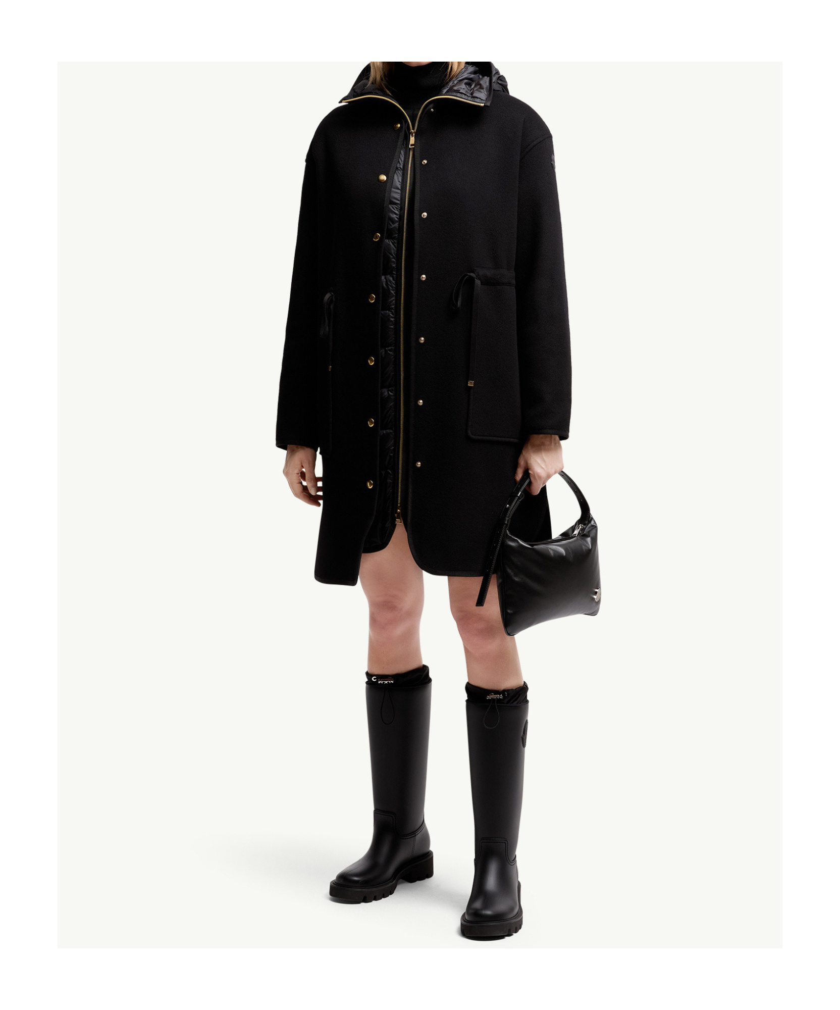 Moncler Doudoune Longue 3-en-1 En Laine Et Cachemire Bonreposse In Black